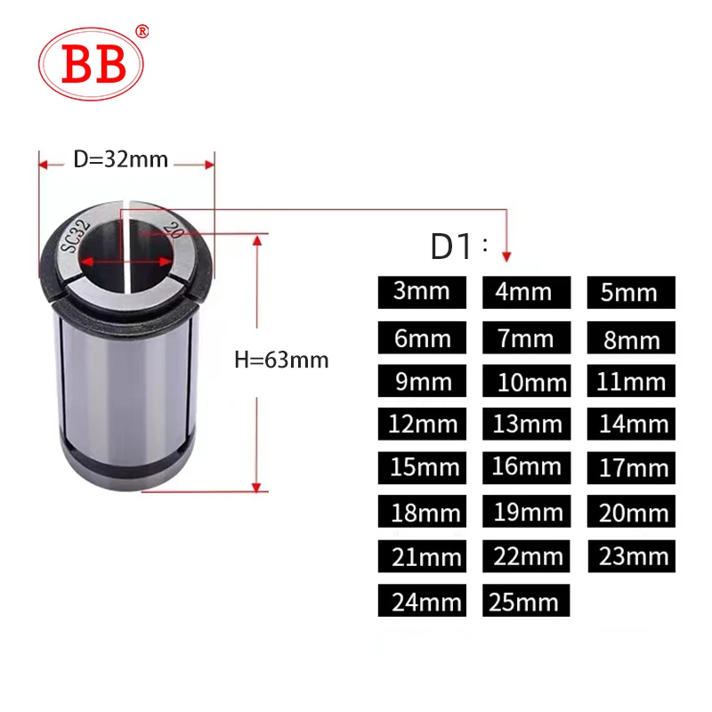 BB SC C20 C25 C32 C42 Collet Chuck Holding Tool System Powerful Gipping Range 3mm-32mm CNC AA