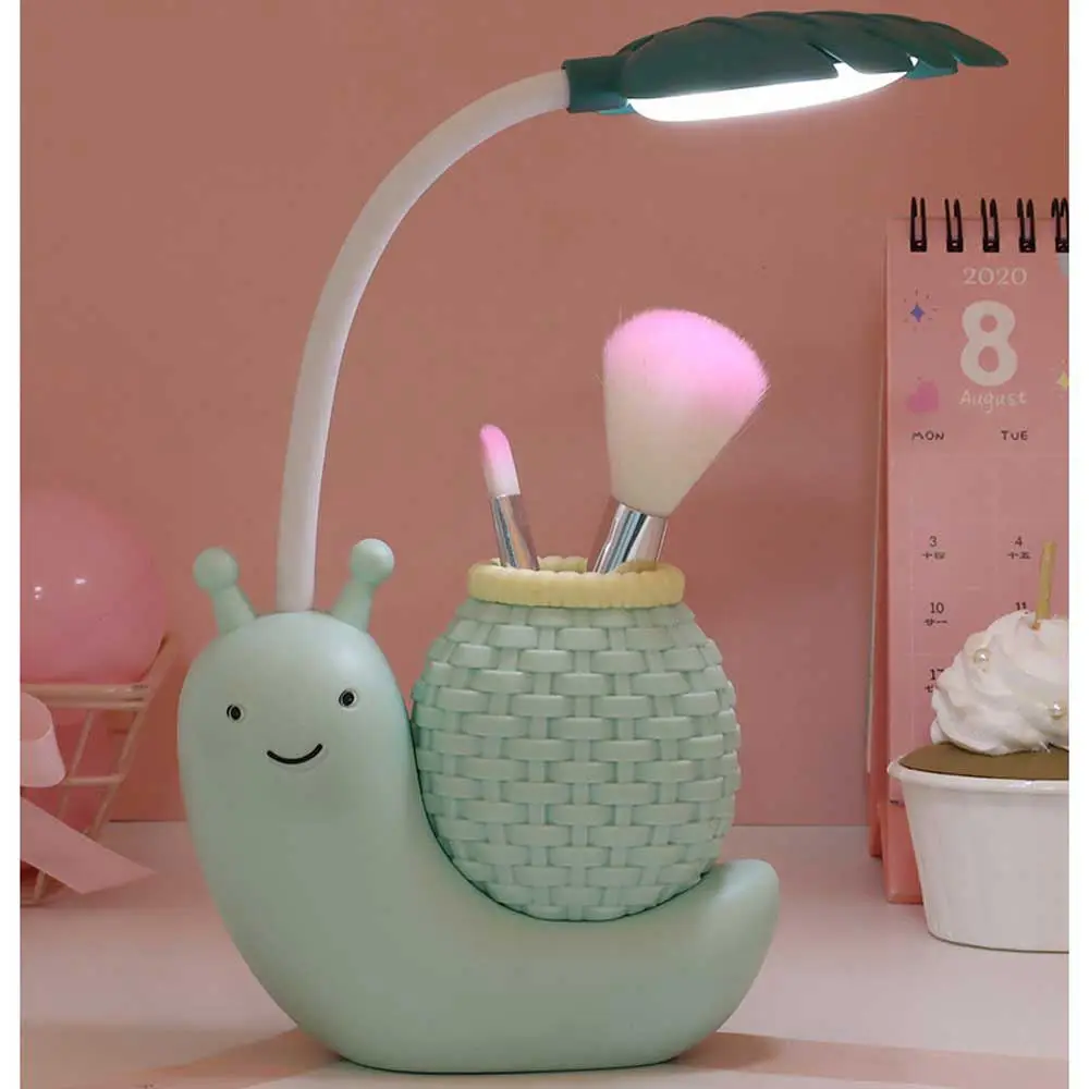 Kid's Bedroom Snail rechargeable LED Night Lamps Nursery Pure White Light LED Wall Lamps Study Room Table Lamps with USB Charger