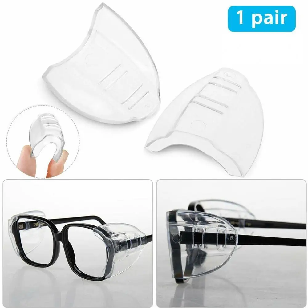 2pcs clear universal flexible side shields safety glasses goggles eye protection