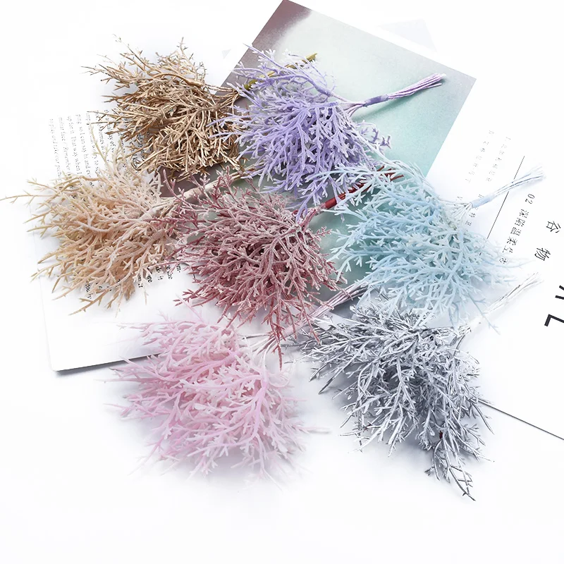 10 stücke Mehrfarbige Weihnachtsbaum Dekorative Blumen Kränze Hochzeit Basis für Wohnkultur Diy Geschenke Box Künstliche Pflanzen Großhandel – Detail 2