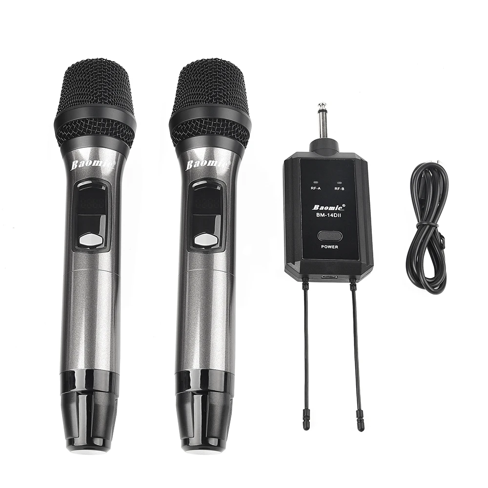 Bm-14D Uhf Wireless Microphone System Machine Sound Equipment Home Music Recording Karaoke Handheld with Rechargeable Receiver