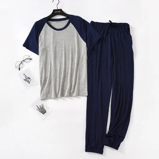 느슨한 모달 숙녀 잠옷 Pijama 짧은 소매 바지 두 조각 정장 L-4XL 잠옷 여성 플러스 사이즈 Nightwear 잠옷 세트