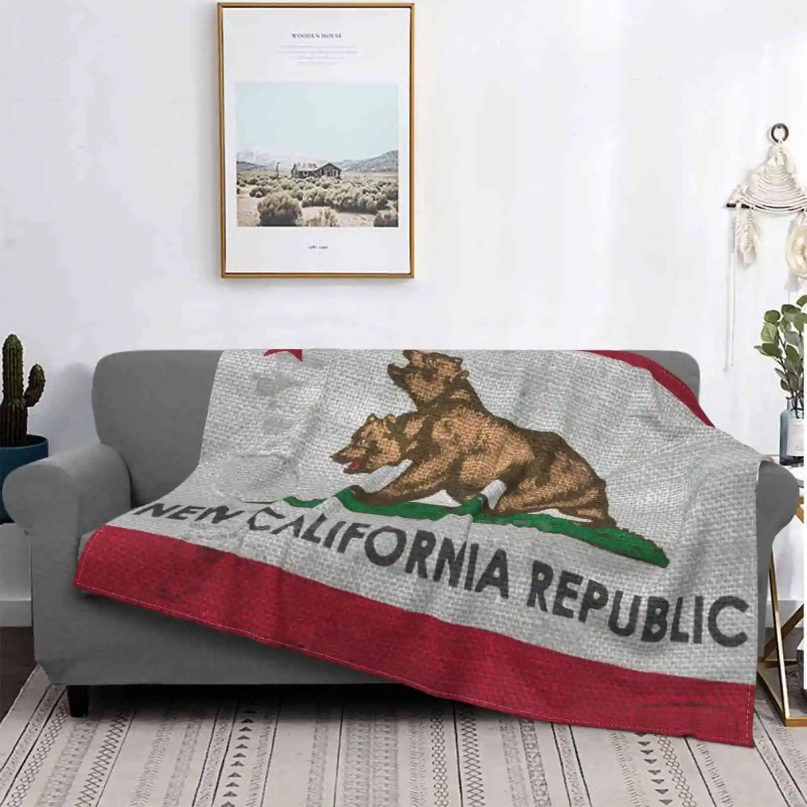 Weathered New California Republic Flag Latest Super Soft Warm Light Thin Blanket Bethesda Game Gamer Studios Weathered New