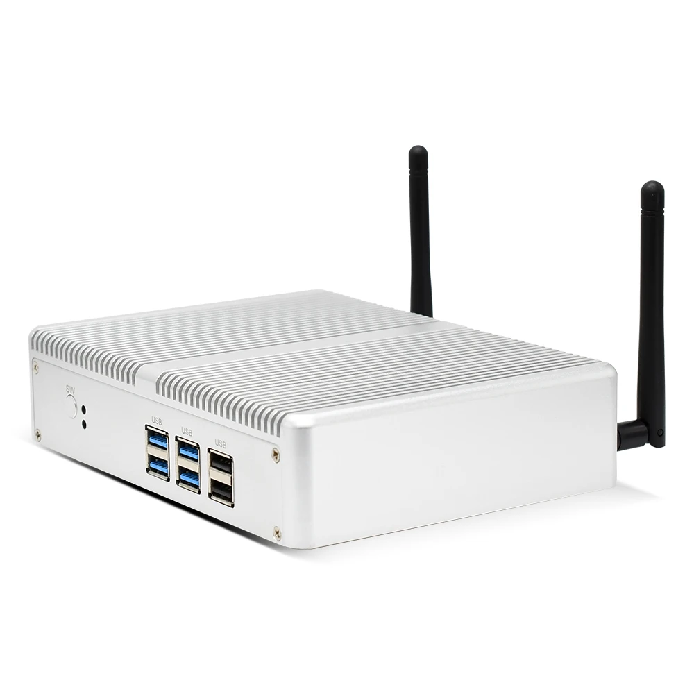 Fanless Mini PC i7 i5 7200U i3 7100U DDR4/DDR3 Barebone Nuc Computer Win10 Pro Linux HTPC VGA HDMI WiFi Gigabit Lan