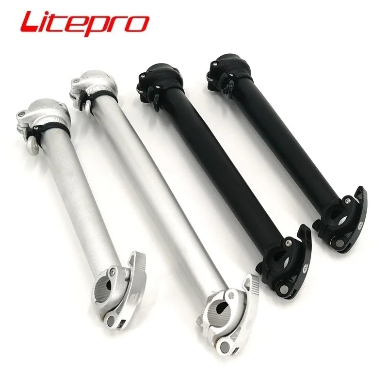 Litepro Folding Bike Stem 31cm 33cm 37cm 40cm 42cm Left Fold Aluminum Alloy Quick Release Stem Black Silver