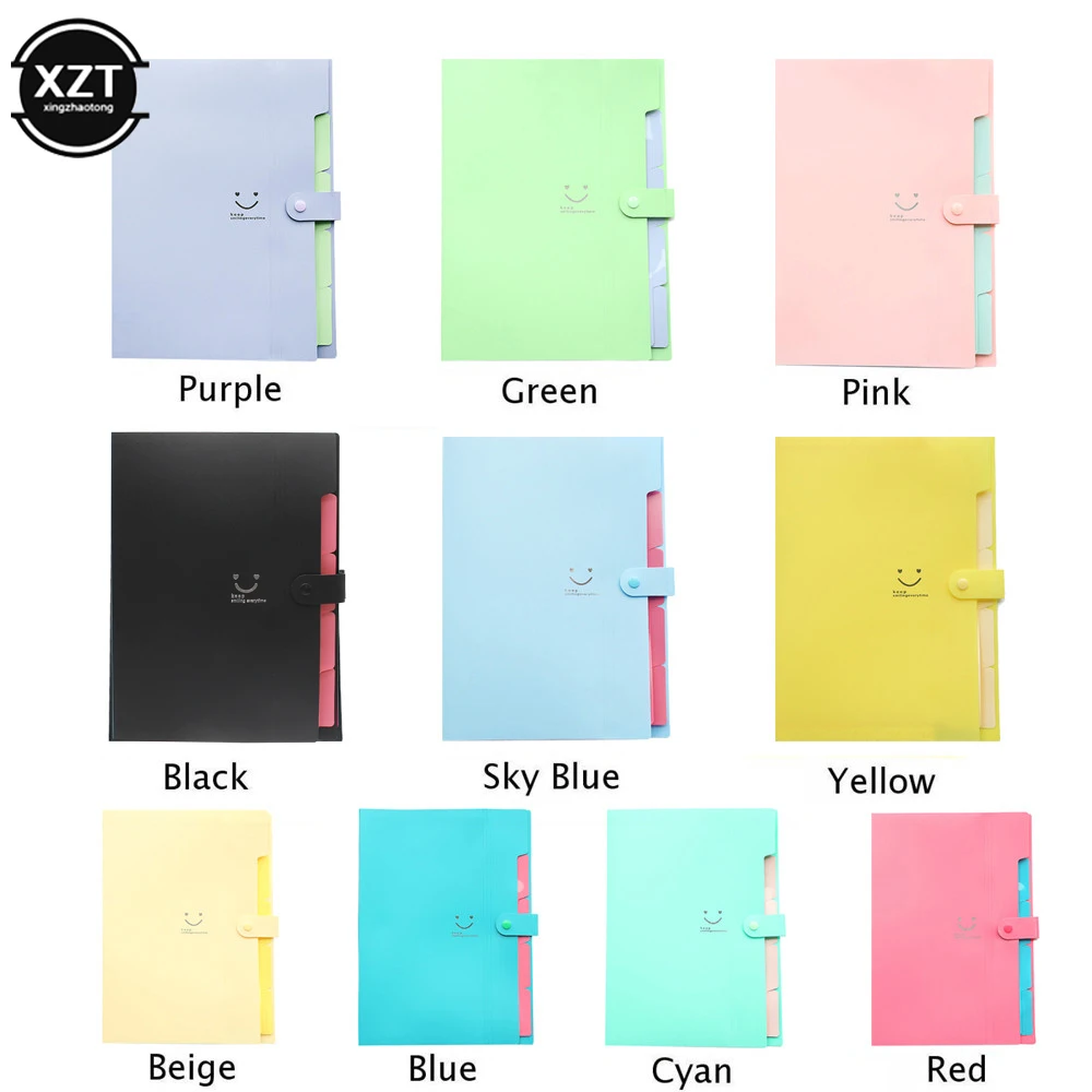 10 Colors Waterproof A4 File Document Bag Pouch Bill Folder Holder Organizer Binder Carpetas Expanding File Office Supplies