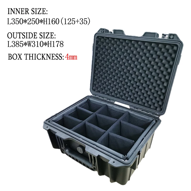 Caja de protección de seguridad para herramientas de Hardware, equipo fotográfico portátil de plástico, caja de lentes, sello impermeable,