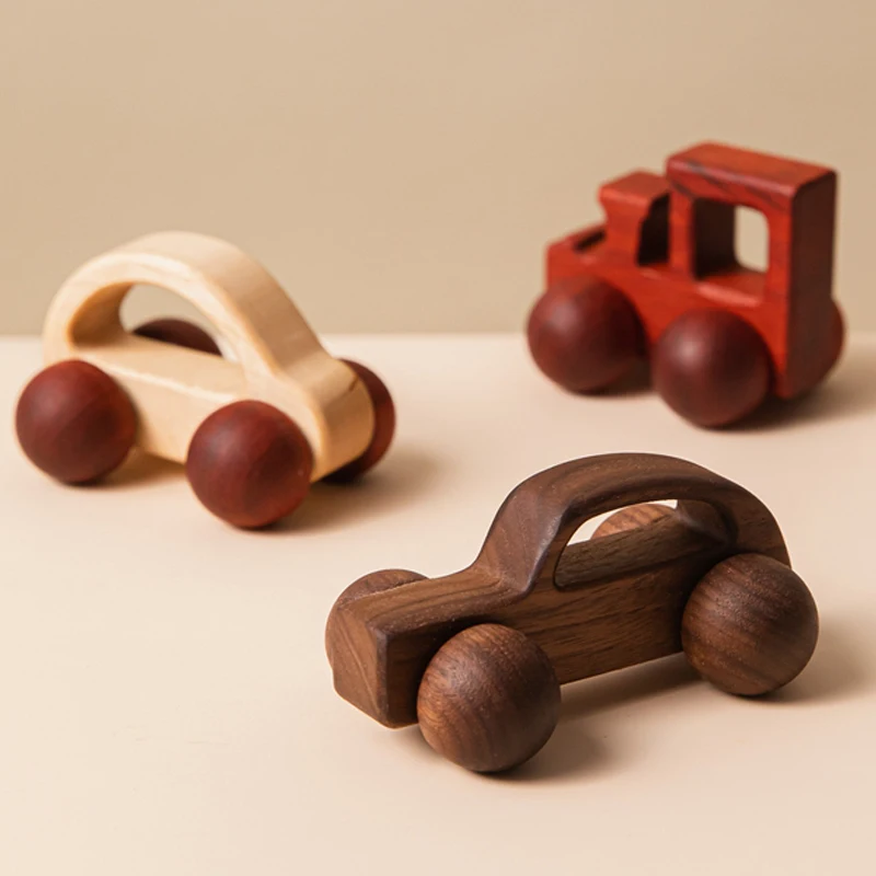 Blocs de voiture en bois Montessori pour bébé