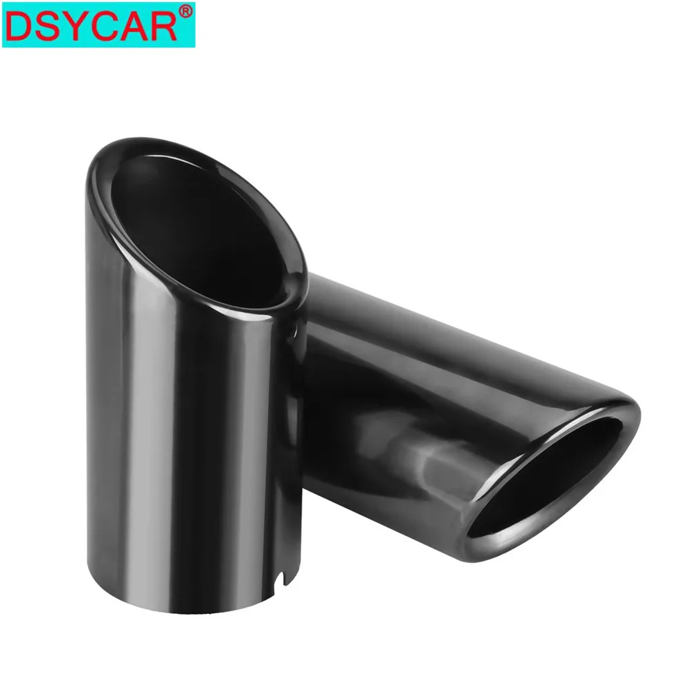 DSYCAR 2Pcs/Set New Chrome Plating Stainless Steel Car Exhaust Muffler Tip Pipes Covers for VW JETTA / SAGITAR / POLO / GOLF 7