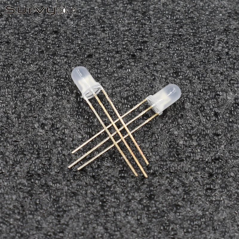 50PCS F5 LED light 5mm Dual colour Red-Blue/Red-Green Milk White 3pin Common Anode/Cathode diy electronics