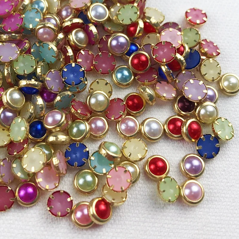 200Pcs Colorful Rhinestones Pearl 4mm Nail Art Decorations 3D Luxury Charm Jewelry DIY Nails Accessories