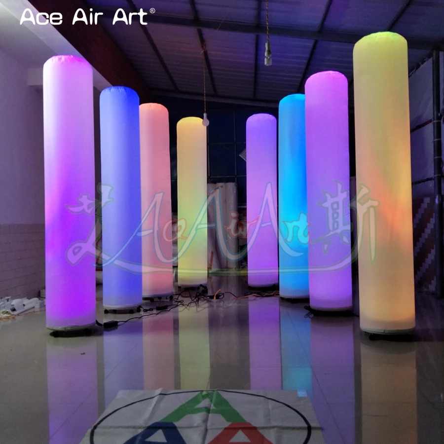 Inflatable LED Lighting Column Glowing Pillars Tube Balloon with Air Blower for Bar Party Club Wedding Stage Decoration