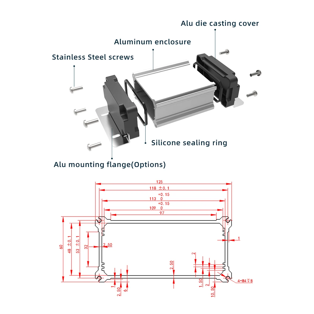 Outdoor Waterproof IP68 Electrical Cable Enclosure Wire Connector Junction Box for Low or High Voltage Garden M09 125*60mm