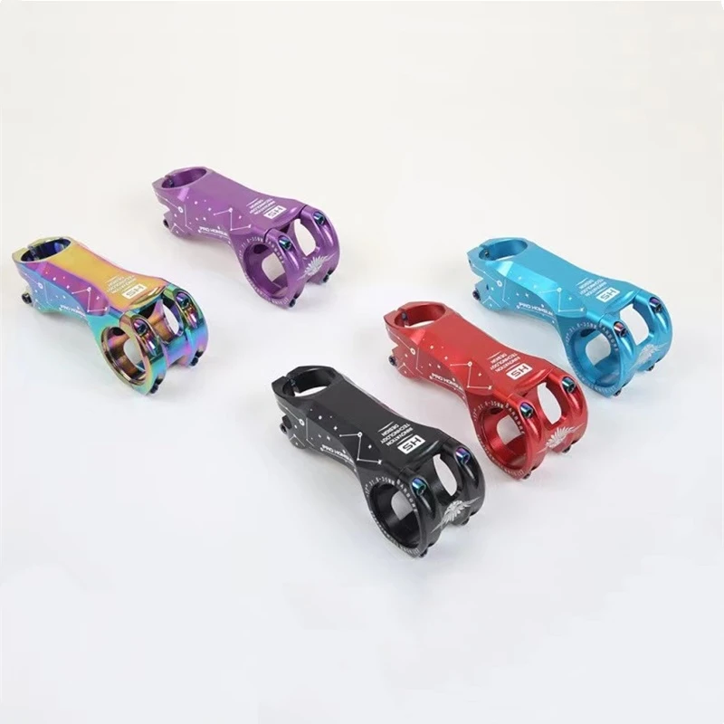 Colorful Bicycle Stem Mountain Road Bike Stem Ultralight Stem 31.8mm Handlebar Stem 17 Degree 90mm Rainbow Stem Cycling Parts