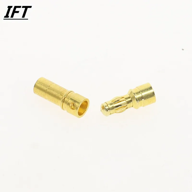 5 pair/lot 2/3/3.5/4/6/8mm Gold Copper Brushless Motor Banana Plug Bullet Connector Plated For ESC Battery