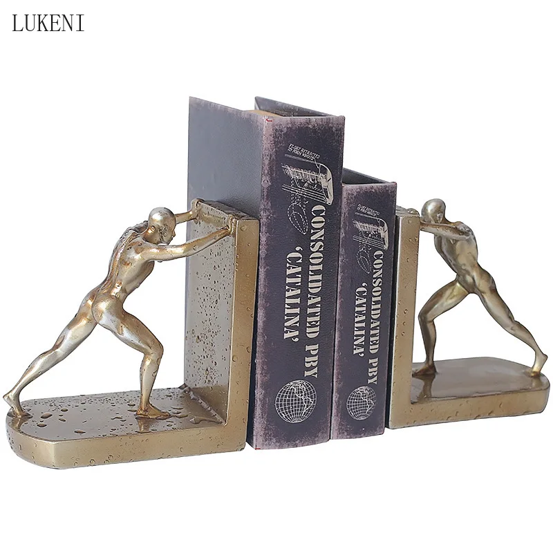 Nordic Simple and Creative Study Room Living Room Wine Cabinet Decoration Ornaments Sports People Bookends Books Rely on Books