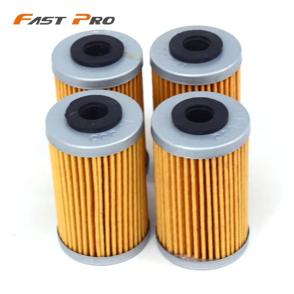 Motorcycle 4Pcs Oil Filter For KTM Duke RC125 200 390 RC R EXC 250 400 450 SX MXC EXC 520 525 SXC 625 Enduro Supermoto Motocross