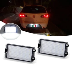 2Pcs/Lot White LED Number License Plate Lights For Seat Ibiza 6L ab Arosa Altea Cordoba MK1 MK2 Leon 1M Toledo 5P 2004-2009