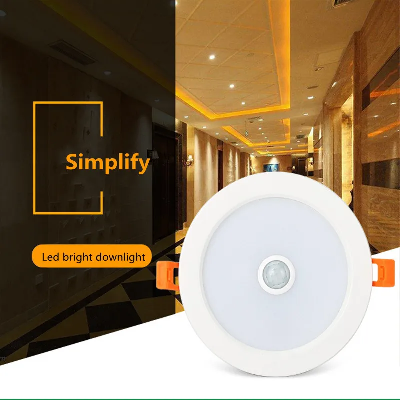 7w/5w/9w redondo led spot light sensor infravermelho downlight indução do corpo humano led spot light interior recesso luz indução led