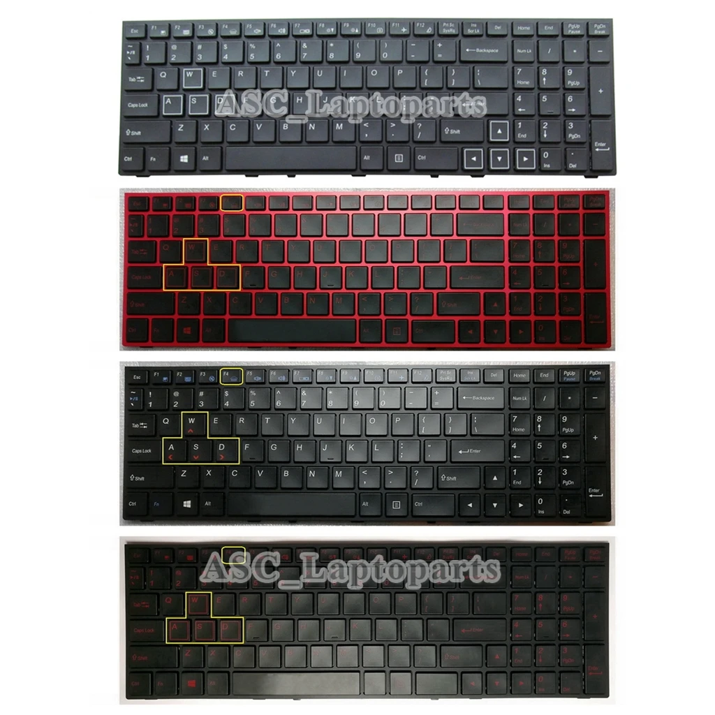 

New US English QWERTY Keyboard For Clevo P651RE6 P650RE3 P650RE6 P650RG P670RG Gaming Black Frame Black, BACKLIT