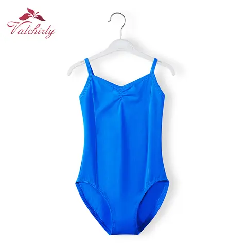 Kids Cotton Ballet Bodysuit Leotard Blue Girls Ballerina Dance Costume Clothing