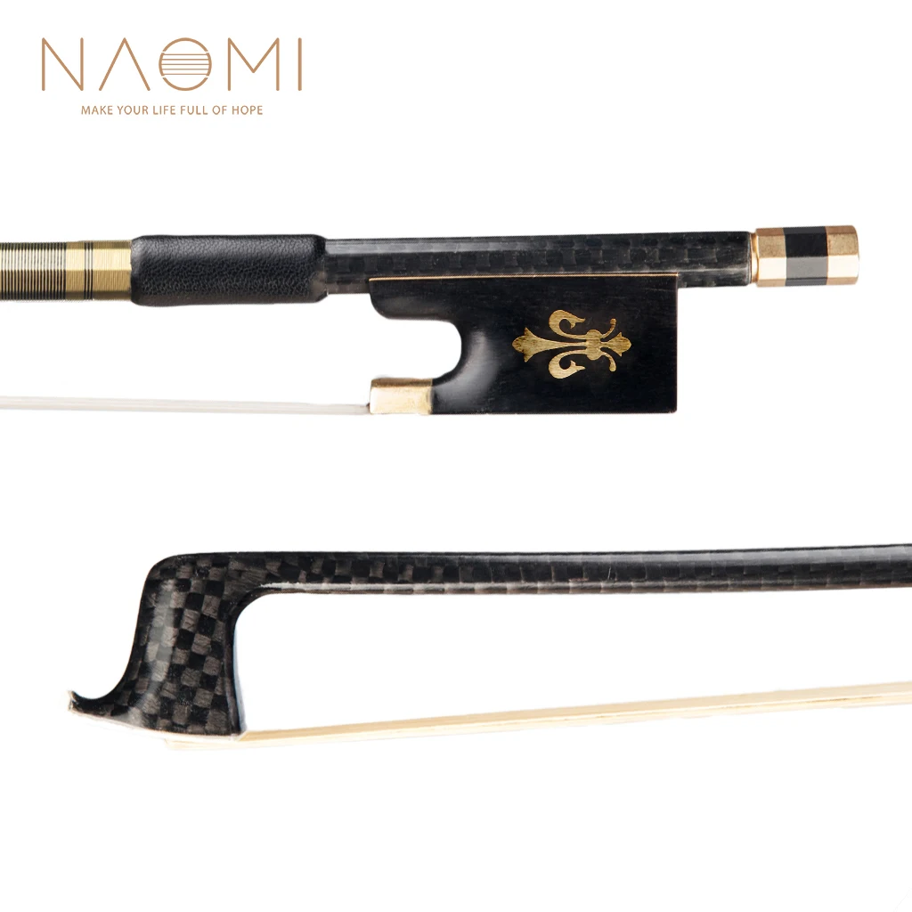 

NAOMI Luxurious 4/4 Violin Bow Grid Carbon Fiber Bow White Mongolia Horsehair Ebony Frog