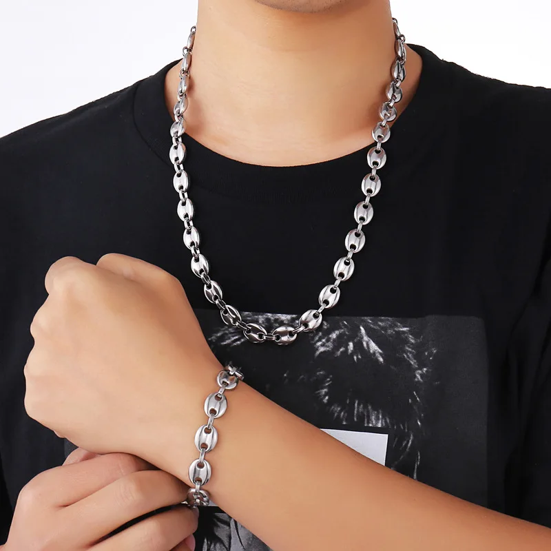 100% Stainless Steel Coffee Bean Bracelets Necklaces For Men Women Jewelry Never Change Color Chains Gifts