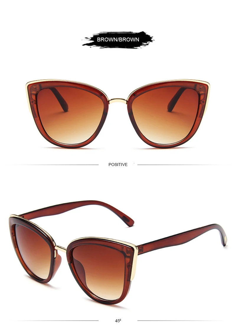 Klassische Cateye Frauen Sonnenbrille Vintage Anti-glare Cat Eye Sonnenbrille Weibliche Mode Leopard Driving Shades UV400 – Detail 10