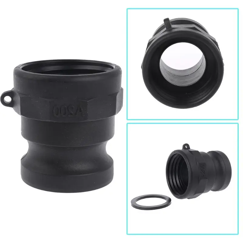 Adaptador de tanque IBC de 1000L, manguera de jardín resistente, 2 "de rosca gruesa x 2", adaptador de drenaje de bloqueo de leva