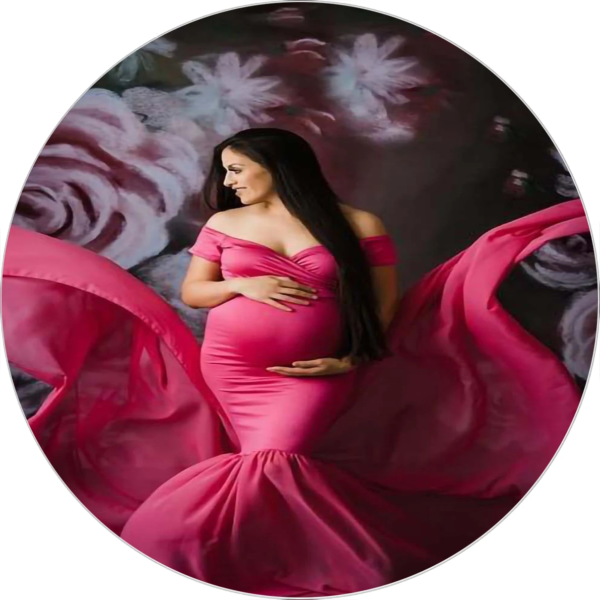 

Pregnant Woman Gradient Color Self Portrait Cloth Photography Backgrounds Customized Photographic Backdrops for Photo Studio