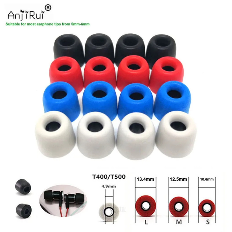 

8 Pair ANJIRUI T400 4.9mm (LMS) Eartips Foam Tips For In-ear Earphone Headset Earphones Enhanced Bass Ear Pads