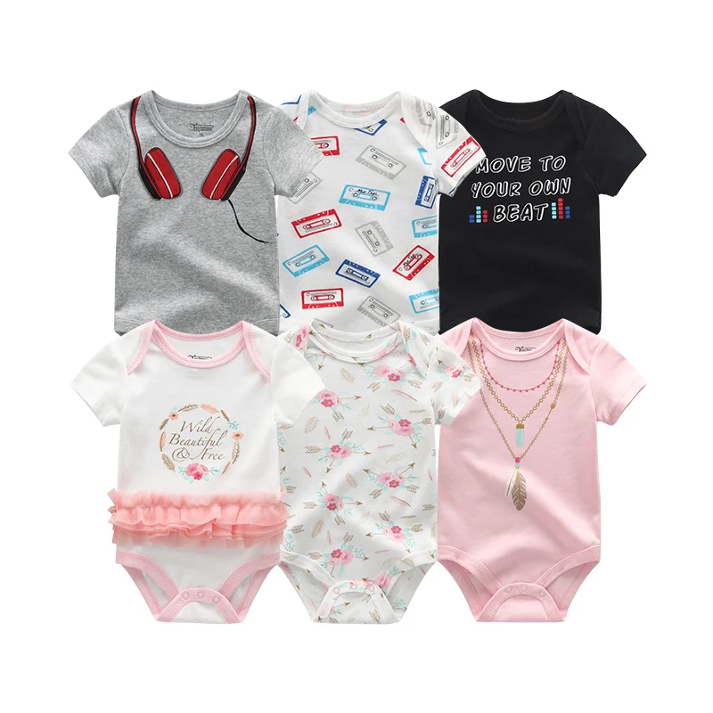 

3 PCS/lot Baby boy clothes 0-12M Baby Rompers Short Sleeve 100%Cotton overalls Newborn clothes boys girls Jumpsuit