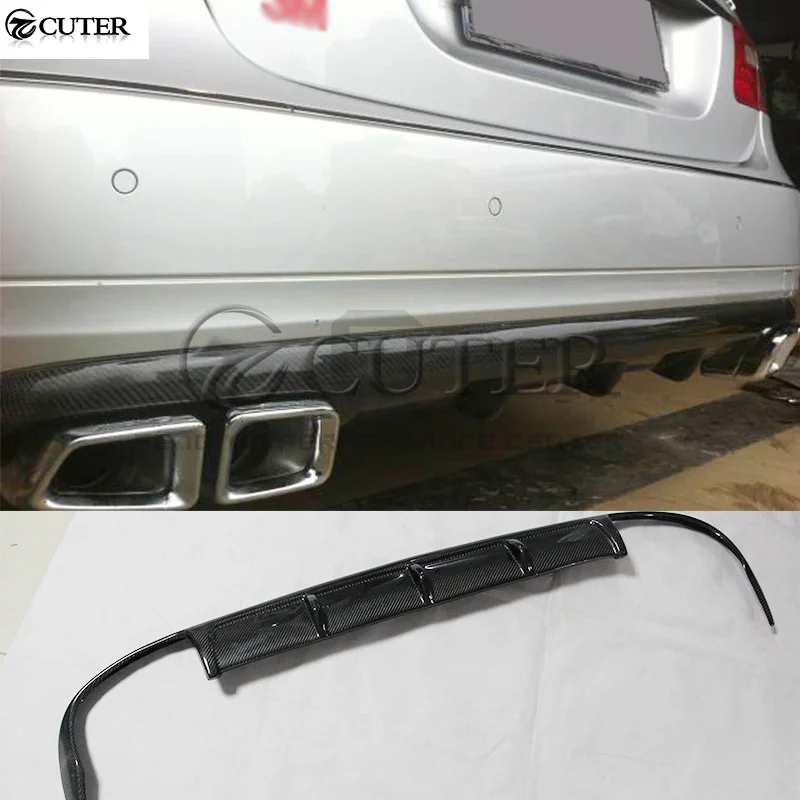 

W212 E300 E350 Carbon Fiber Rear Lip Back Bumper Spoiler Diffuser for Mercedes Benz W212 Standard Bumper 10-13