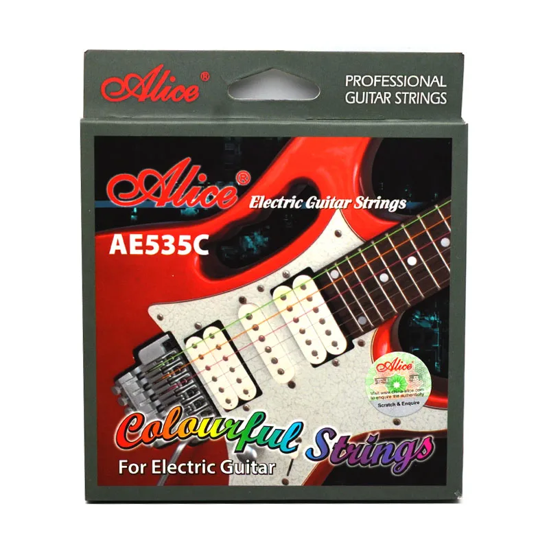 Alice-cuerdas de guitarra eléctrica de colores, cuerdas de acero recubiertas AE535C, 0,09-0,42 pulgadas, nuevas