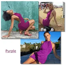 Backless Halter Mini Dress Women #6