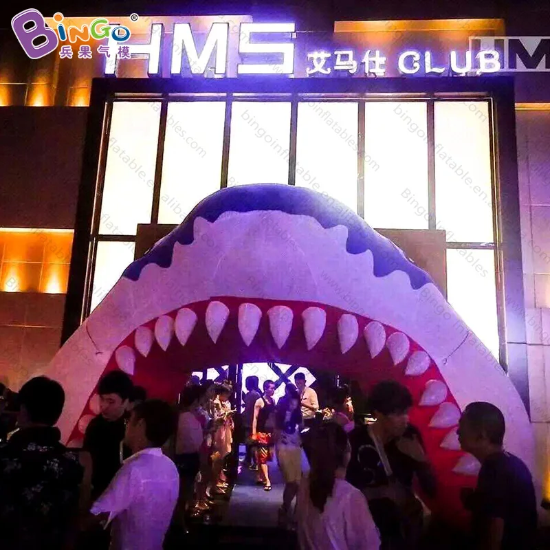 Inflatable Shark Head Arch 5.4x5 Meters Giant Shark Archway Entrance For Stage Decoration Props Toys