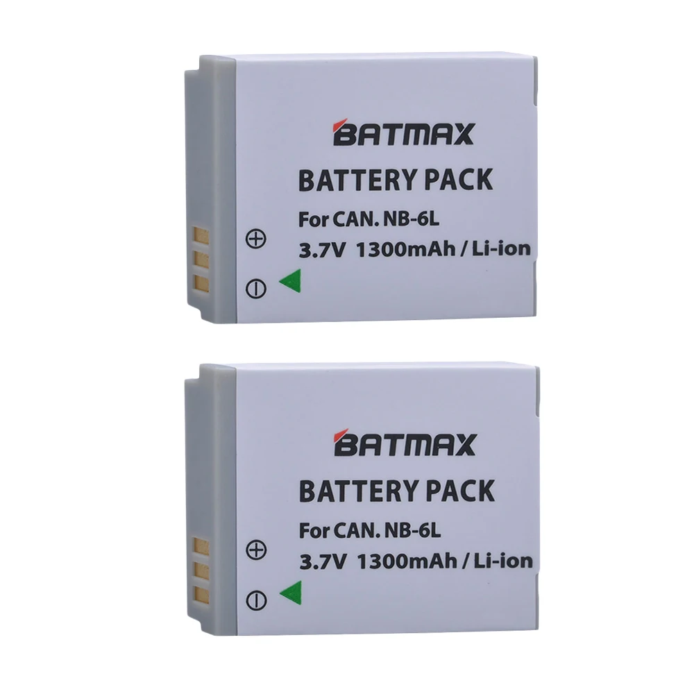 

Batmax 2Pcs NB-6L NB 6L NB-6LH Li-ion Battery For Canon Power-shot SX520 HS SX530 SX600 SX610 SX700 SX710 IXUS 85 95 200 210 105