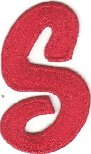 

Hot! SCRIPT LETTERS - Red Script Letter S - Iron On Embroidered Applique (≈ 4.7 * 7.7 cm)