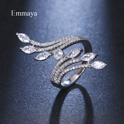 Emmaya New Fashion Personality Design White Color Charming Wings Ring With AAA CZ For Women&Girls Elegant Jewelry Party Dress-up