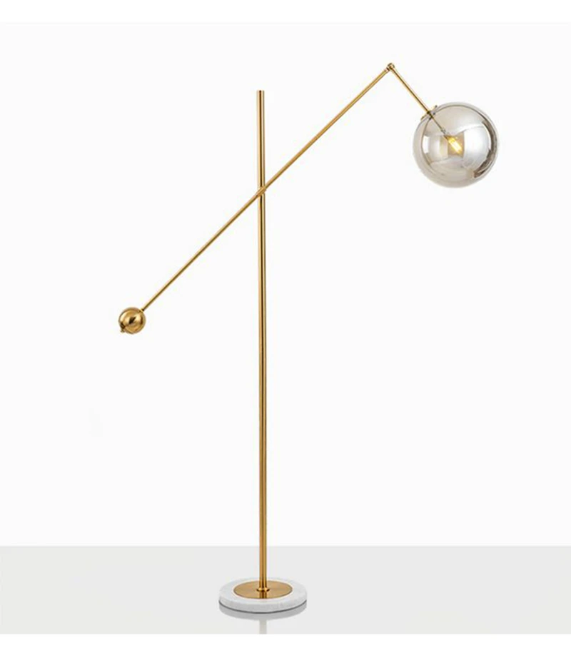 new design floor lamp G4 LED floor light amber glass gold metal good lighting for living room hotel room