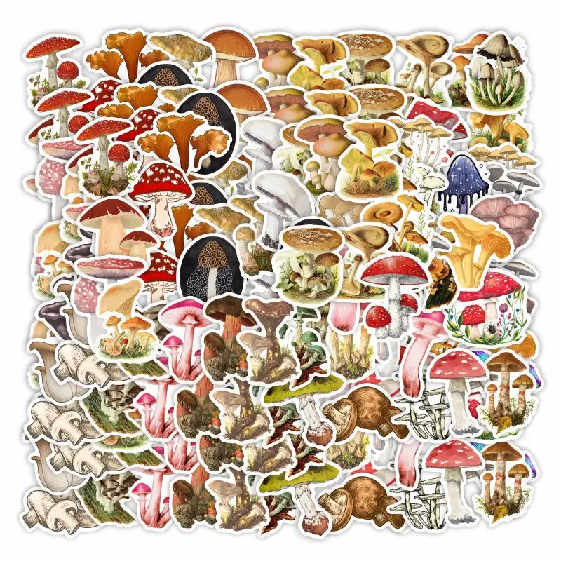 10/30/50Pcs Wild Mushrooms Stickers For Suitcase Skateboard Laptop Luggage Phone Car Styling DIY Decal Pegatinas