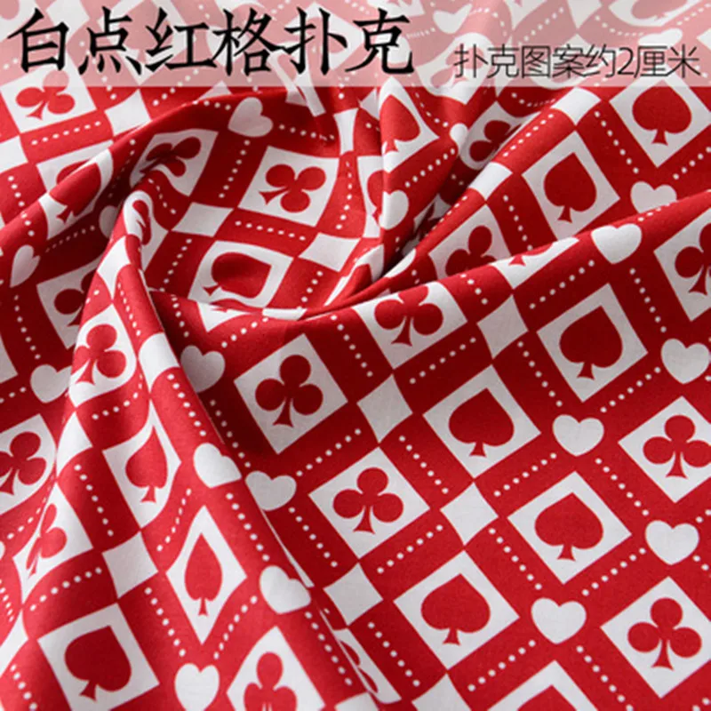 Half Meter Playing Cards Print 100% Cotton Fabric For Handmade DIY Garment Table Cloth Material T1776