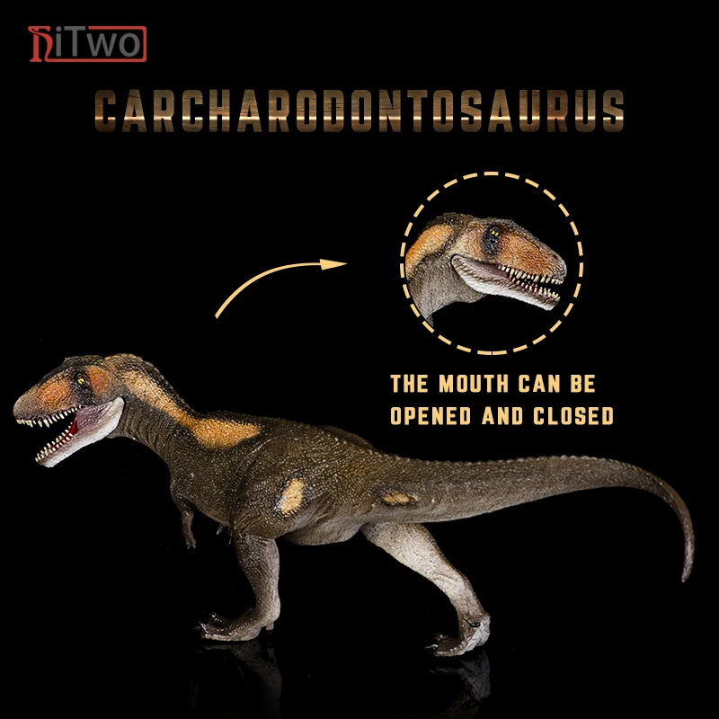 HiTwo Original Prehistoric Savage Animals Carcharodontosaurus Action Figures Savage Animals PVC Cognition Toys Gift For Kids