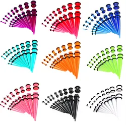 18PCS Acrylic Ear Gauge Stretching Kit 14G-00G Starter Ear Gauge Taper Set Ear Stretcher Tunnels Plugs Expander Set Dilataciones