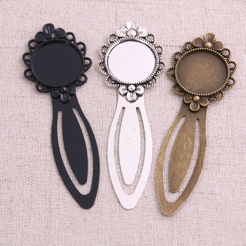 1pcs 20mm Inner Size Five Color Vintage Style Handmade Bookmark Cabochon Base Cameo Setting 28*83mm