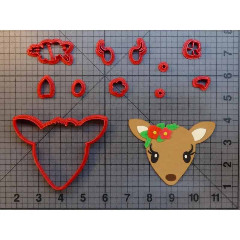 Wild Animal Cute Christmas  Winter Deer Flower Cookie Cutters