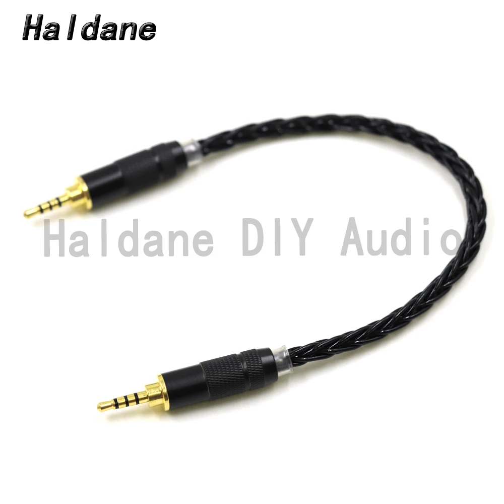 

Haldane HIFI 7N Silver Plated 2.5mm TRRS Balanced Male to Male Audio Adapter Cable 2.5 to 2.5 Balance Cable Connector （Black）DIY