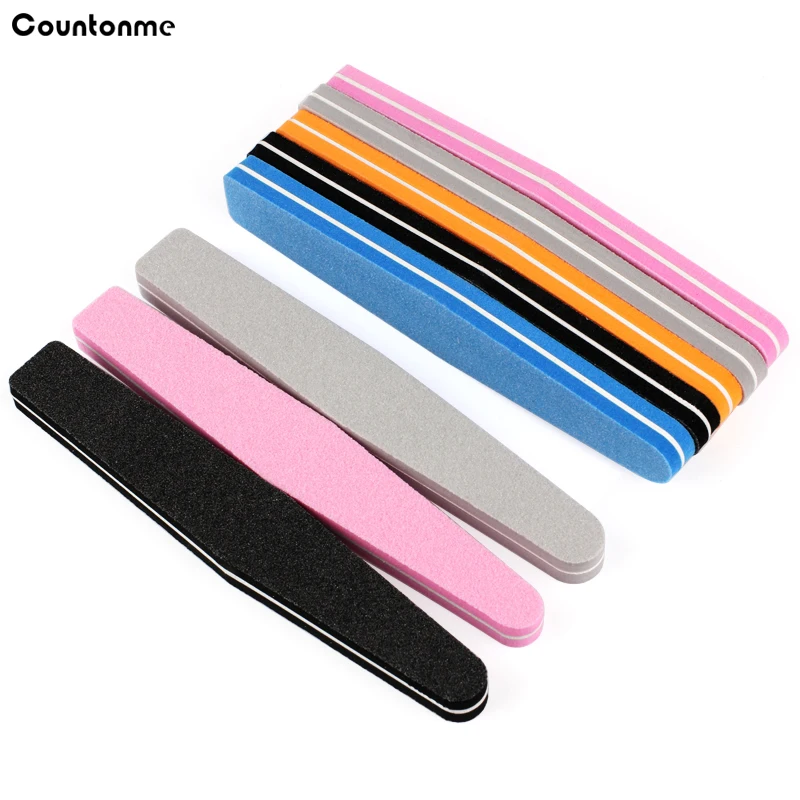 

5Pcs/lot Sponge Nail File 100/180 Mix Color Sanding Buffer Foam Strips Polisher Washable Block Manicure Nail Salon Tools