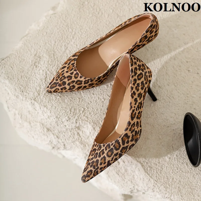 

Kolnoo Handmade New Ladies 6cm Mid Heels Pumps Leopard Style Slip-on Party Prom Dress Shoes Large Size 35-47 Fashion Court Shoes