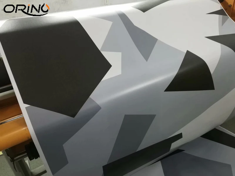 Large Jumbo Arctic White Black Grey Camouflage Vinyl Film Camo Car Wrap Foil For Car Full Body Wrapping With Air Release